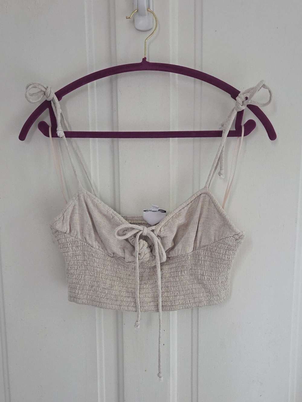 Skylar + Madison Flax Tie Front Crop Top